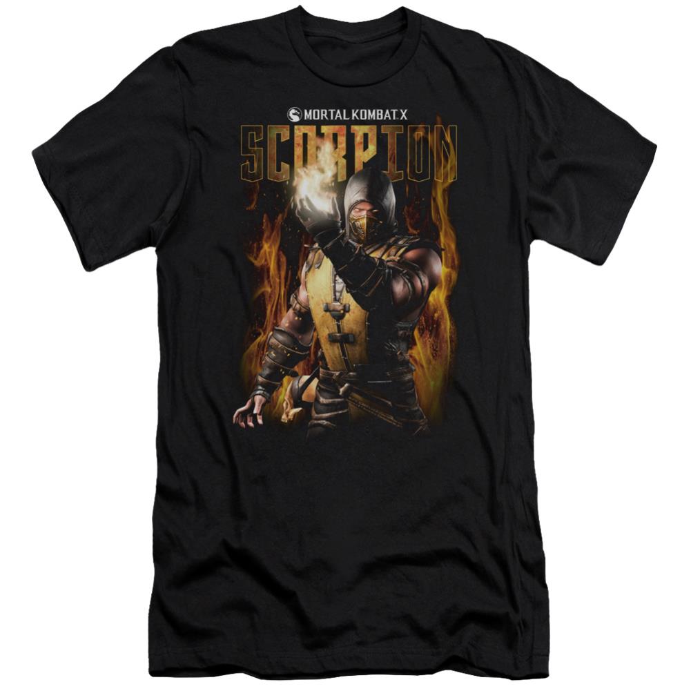 Mortal Kombat Scorpion Men's Ultra-Soft 30/1 Cotton Slim Short-Sleeve T-Shirt
