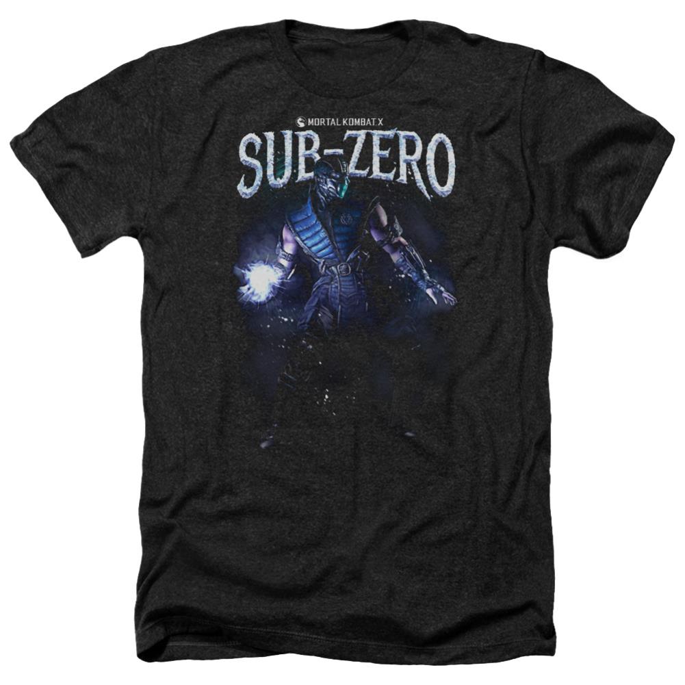 Mortal Kombat Sub-Zero Men's 30/1 Heather 60 40 Poly Short-Sleeve T-Shirt