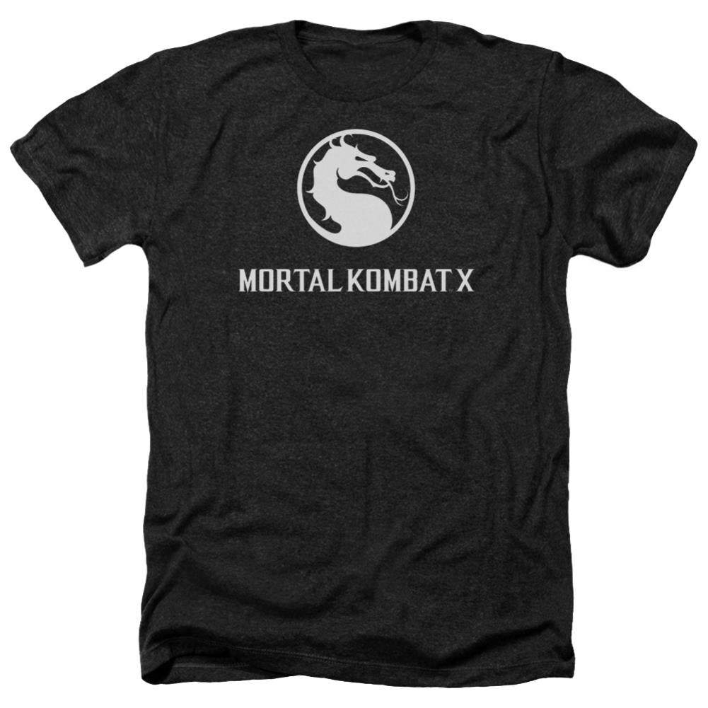 Mortal Kombat X Dragon Logo Men's 30/1 Heather 60 40 Poly Short-Sleeve T-Shirt