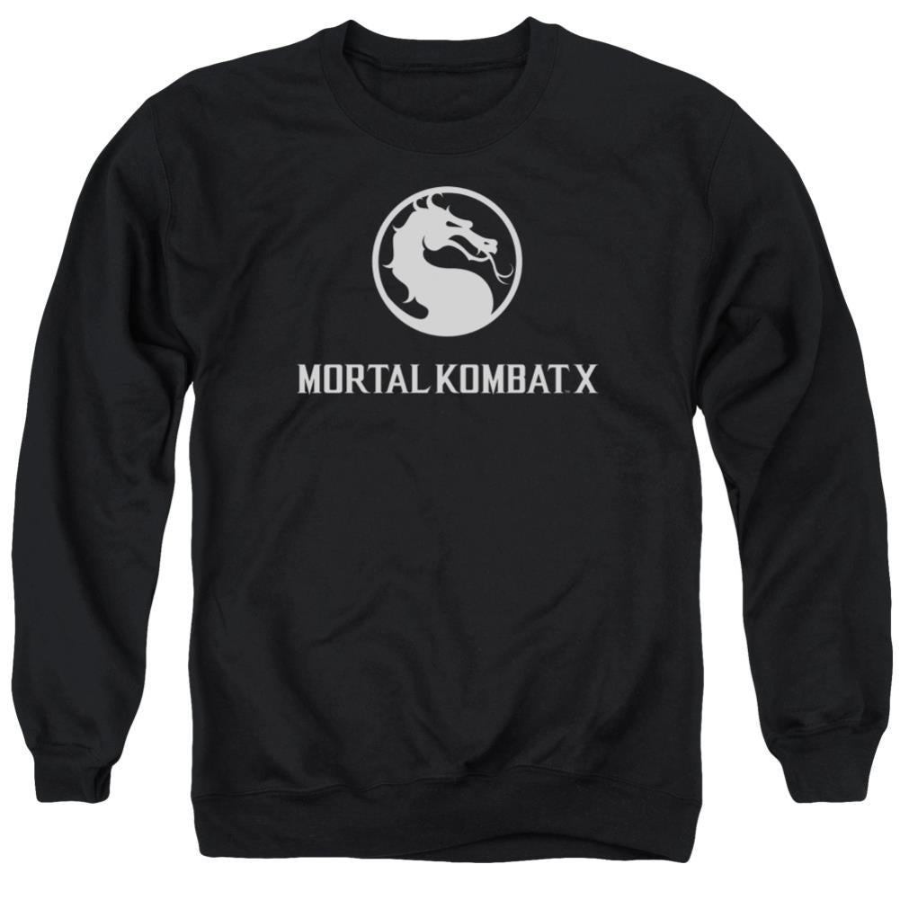 Mortal Kombat X Dragon Logo Men's Crewneck 50 50 Poly Long-Sleeve T-Shirt