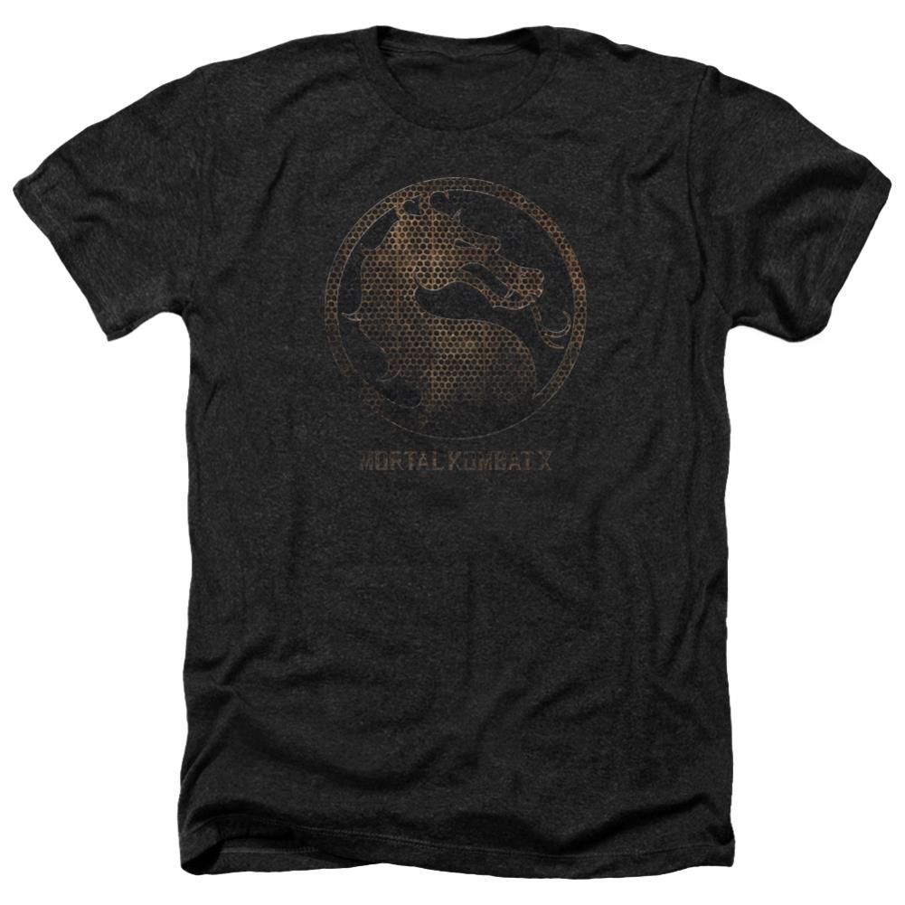 Mortal Kombat X Metal Seal Men's 30/1 Heather 60 40 Poly Short-Sleeve T-Shirt