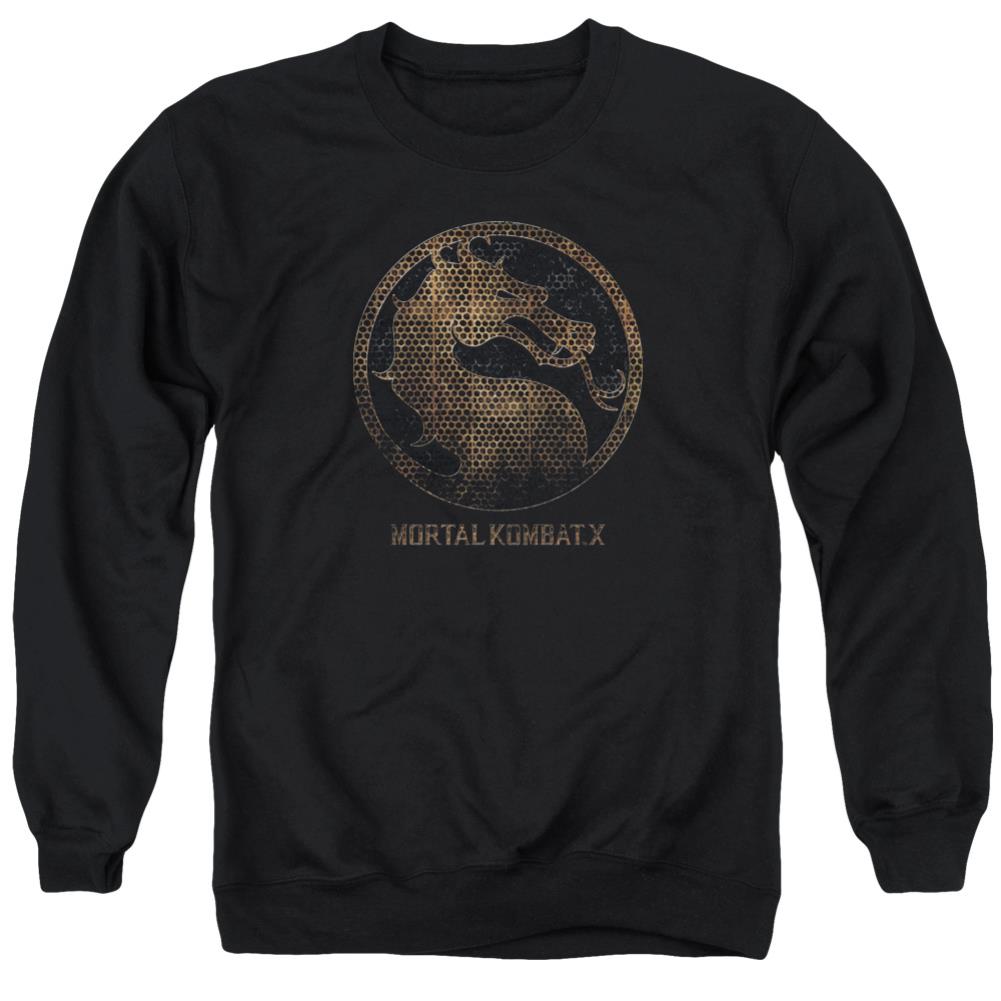 Mortal Kombat X Metal Seal Men's Crewneck 50 50 Poly Long-Sleeve T-Shirt