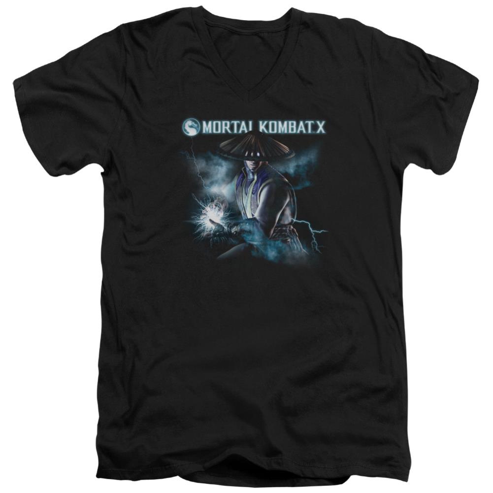 Mortal Kombat X Raiden Men's 30/1 Cotton Slim V-Neck T-Shirt