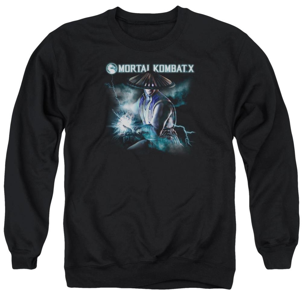 Mortal Kombat X Raiden Men's Crewneck 50 50 Poly Long-Sleeve T-Shirt