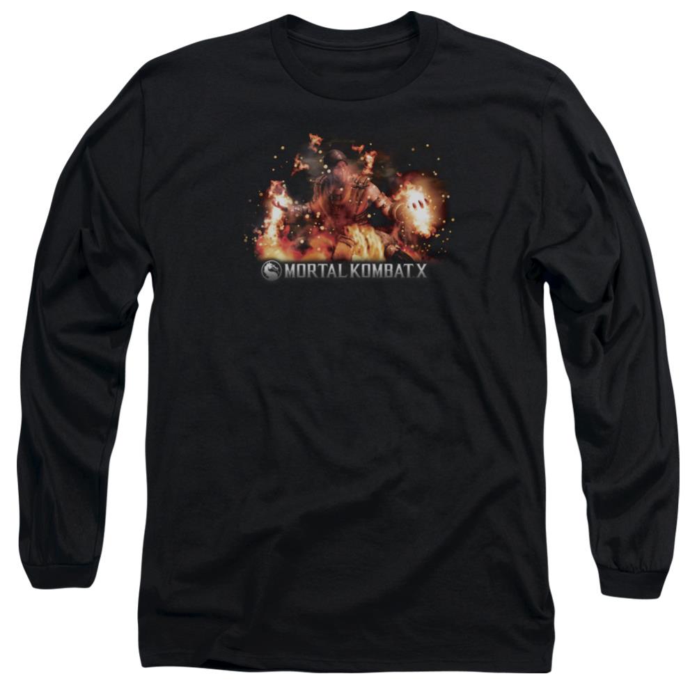 Mortal Kombat X Scorpio Flames Men's 18/1 Cotton Long-Sleeve T-Shirt