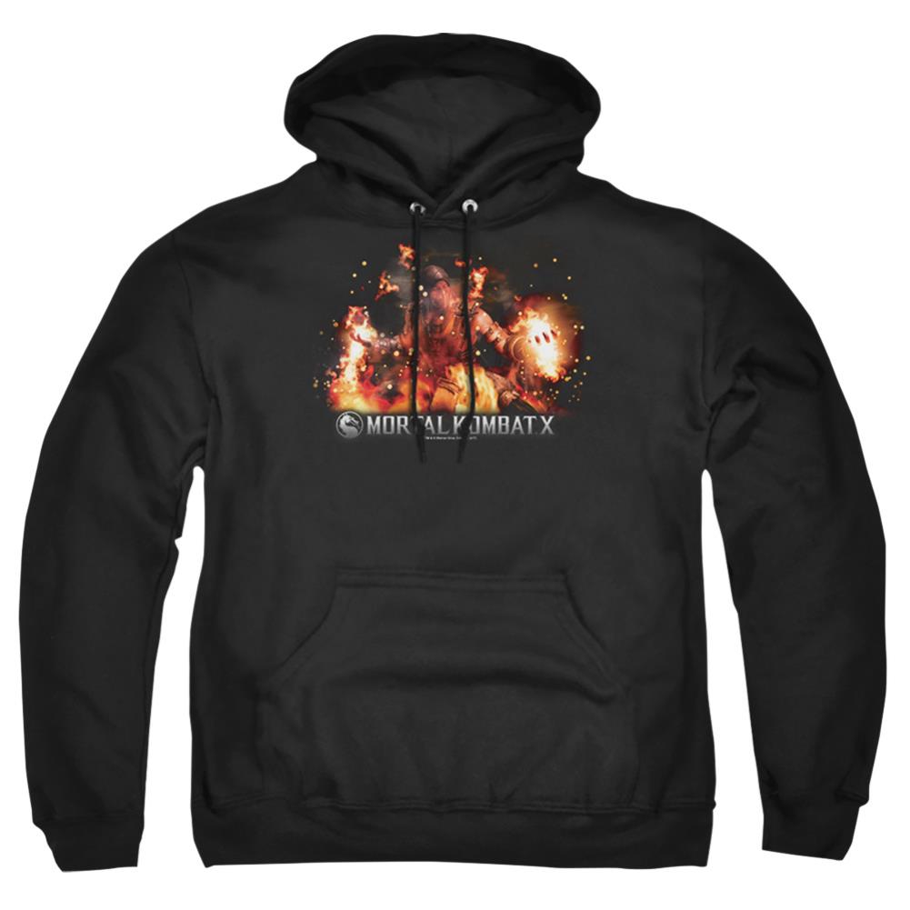Mortal Kombat X Scorpio Flames Men's Pull-Over 75 25 Poly Hoodie