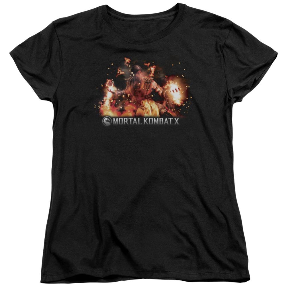 Mortal Kombat X Scorpio Flames Women's 18/1 Cotton Short-Sleeve T-Shirt