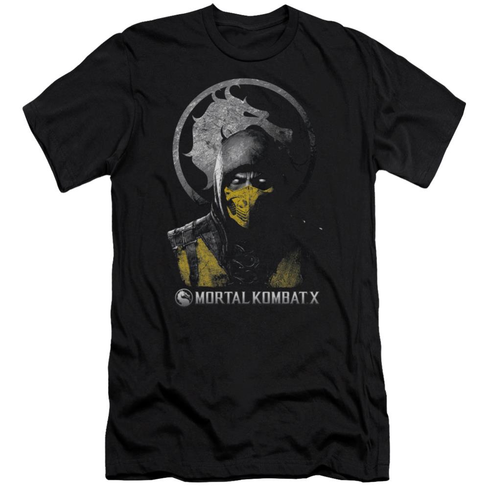 Mortal Kombat X Scorpion Bust Men's Ultra-Soft 30/1 Cotton Slim Short-Sleeve T-Shirt
