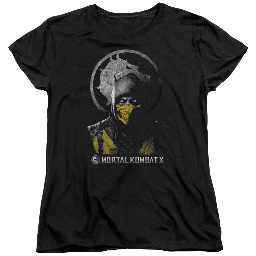 Mortal Kombat X Scorpion Bust Women's 18/1 Cotton Short-Sleeve T-Shirt