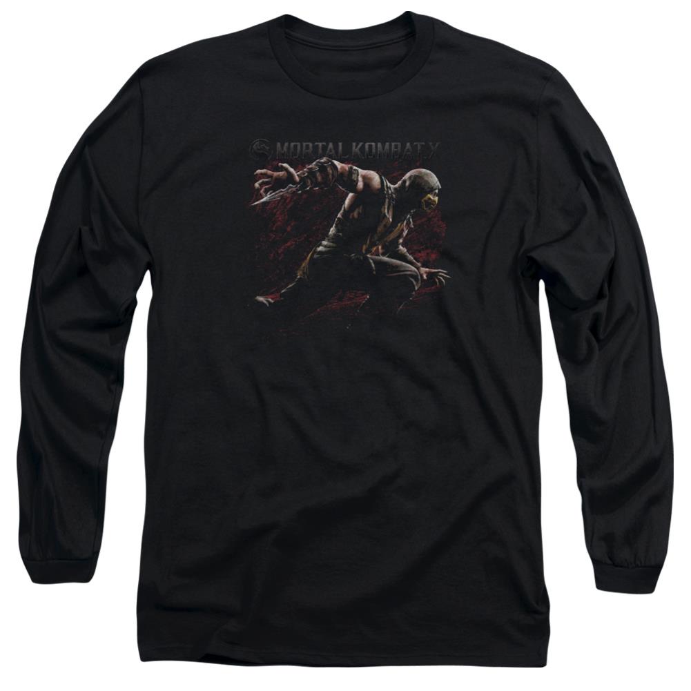 Mortal Kombat X Scorpion Lunge Men's 18/1 Cotton Long-Sleeve T-Shirt