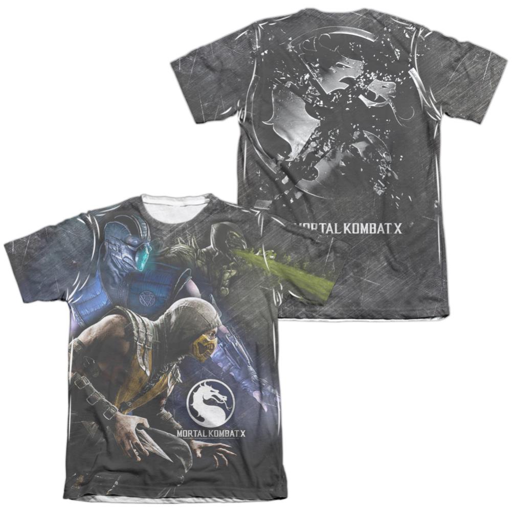 Mortal Kombat X Three Of A Kind (Front/Back Print) Men's Regular Fit Poly Cotton Short-Sleeve T-Shirt