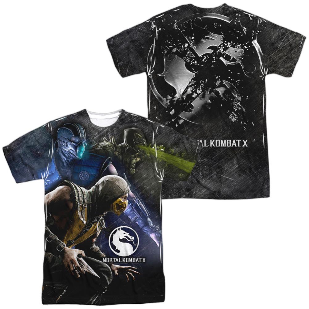 Mortal Kombat X Three Of A Kind (Front/Back Print) Men's Regular Fit Polyester Short-Sleeve T-Shirt