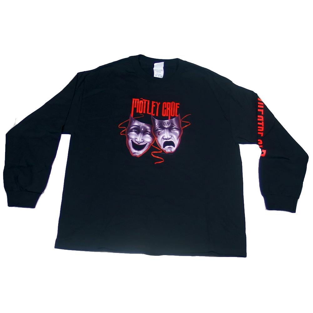 Motley Crue Men's Theater Of Pain Masks Long-Sleeve Black T-Shirt