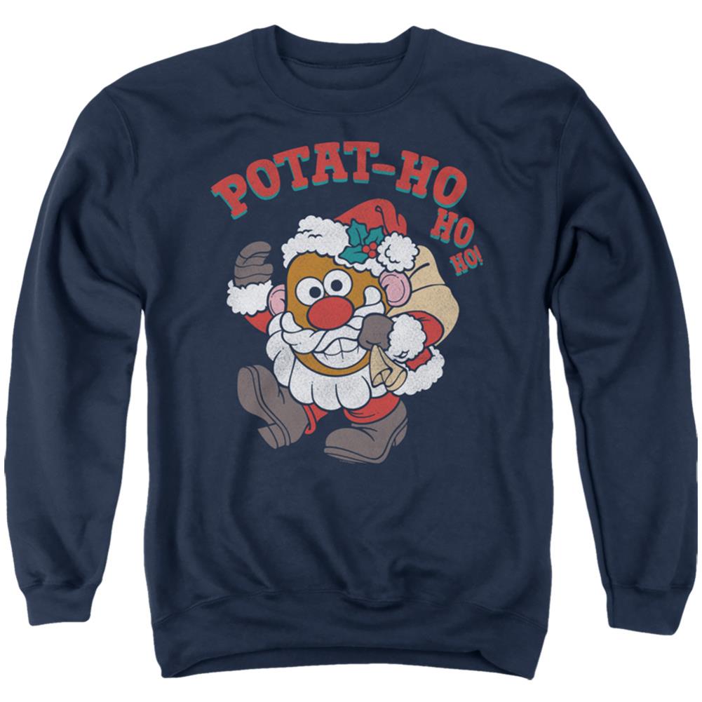 Mr. Potato Head Ho Ho Ho Men's Crewneck 50 50 Poly Long-Sleeve T-Shirt