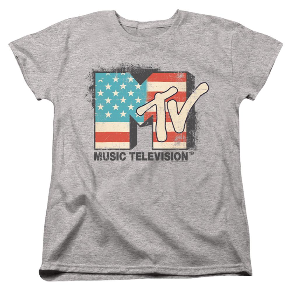 MTV American Logo Women's 18/1 Cotton Short-Sleeve T-Shirt