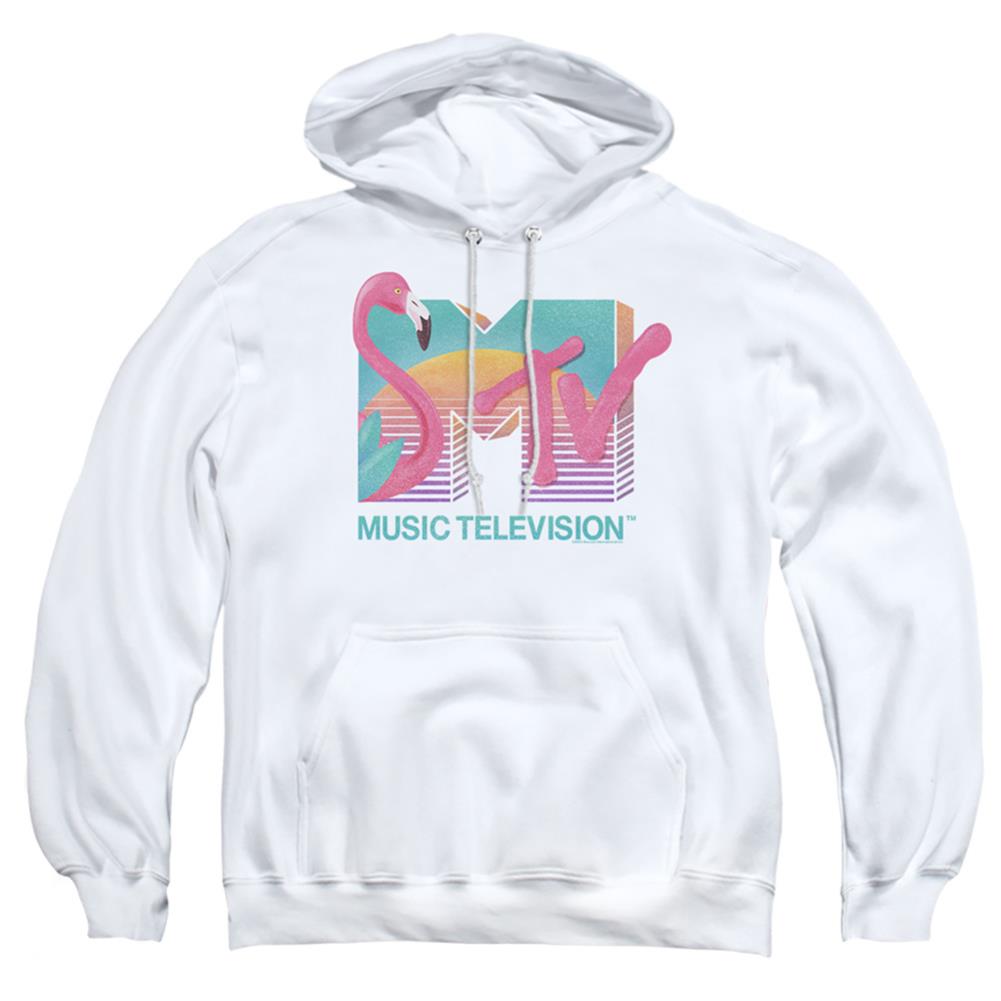 MTV Flamingo Logo Men's Pull-Over 75 25 Poly Hoodie