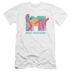 MTV Flamingo Logo Men's Ultra-Soft 30/1 Cotton Slim Short-Sleeve T-Shirt