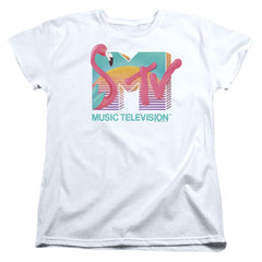 MTV Flamingo Logo Women's 18/1 Cotton Short-Sleeve T-Shirt