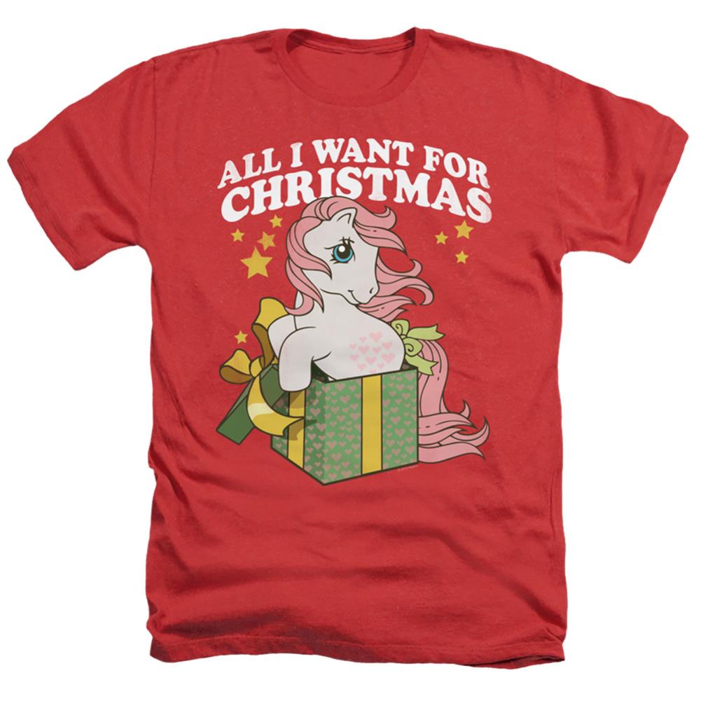 My Little Pony All I Want Men's 30/1 Heather 60 40 Poly Short-Sleeve T-Shirt