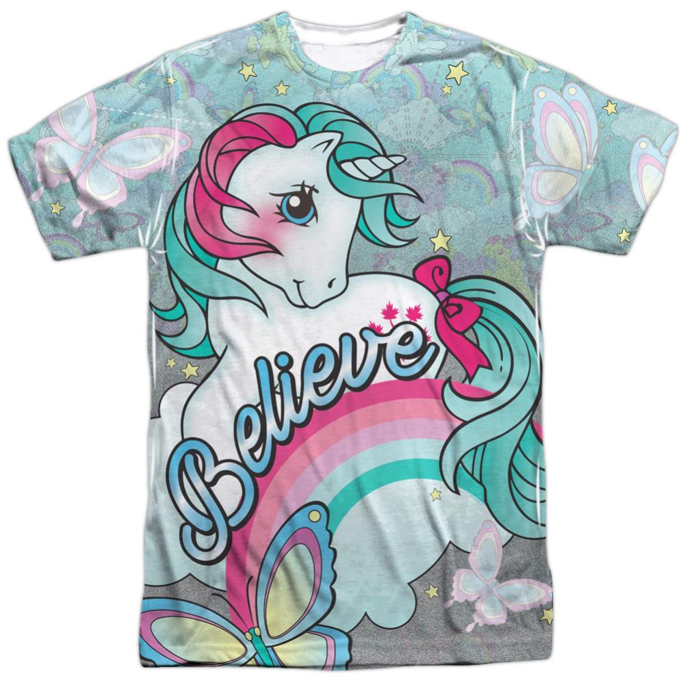 My Little Pony Believe In Dreams Men's Regular Fit Polyester Short-Sleeve T-Shirt