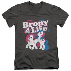 My Little Pony Brony 4 Life Men's 30/1 Cotton Slim V-Neck T-Shirt