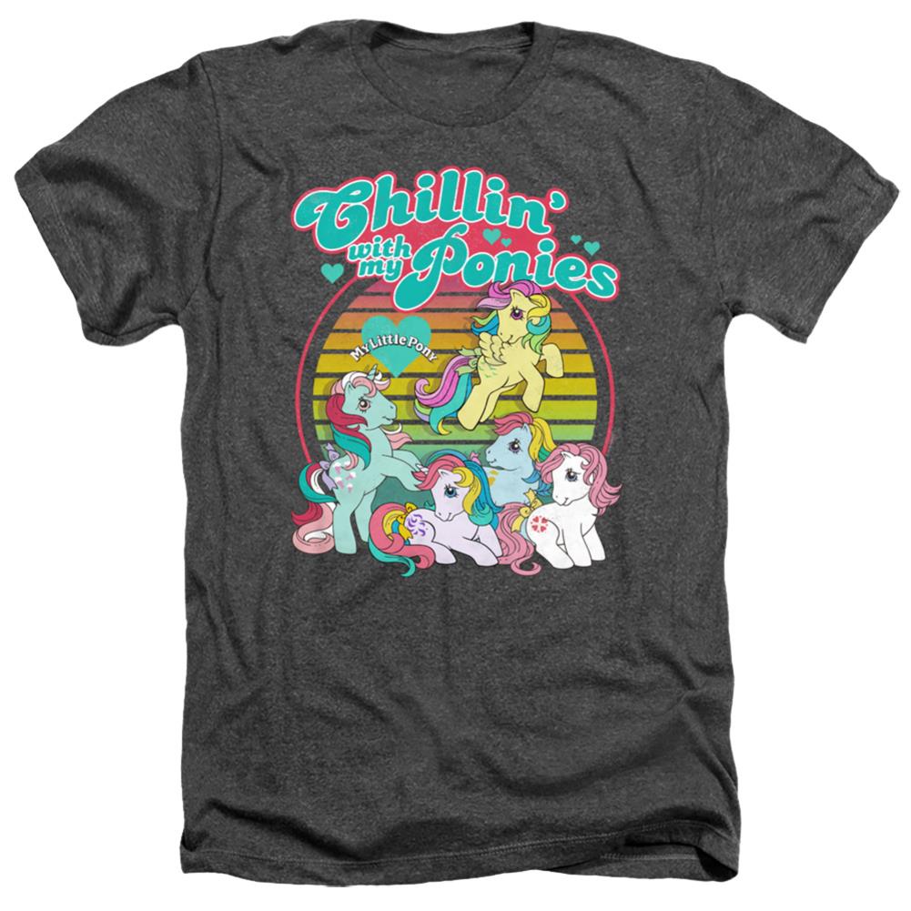 My Little Pony Chillin With My Ponies Men's 30/1 Heather 60 40 Poly Short-Sleeve T-Shirt