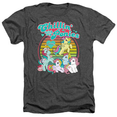 My Little Pony Chillin With My Ponies Men's 30/1 Heather 60 40 Poly Short-Sleeve T-Shirt
