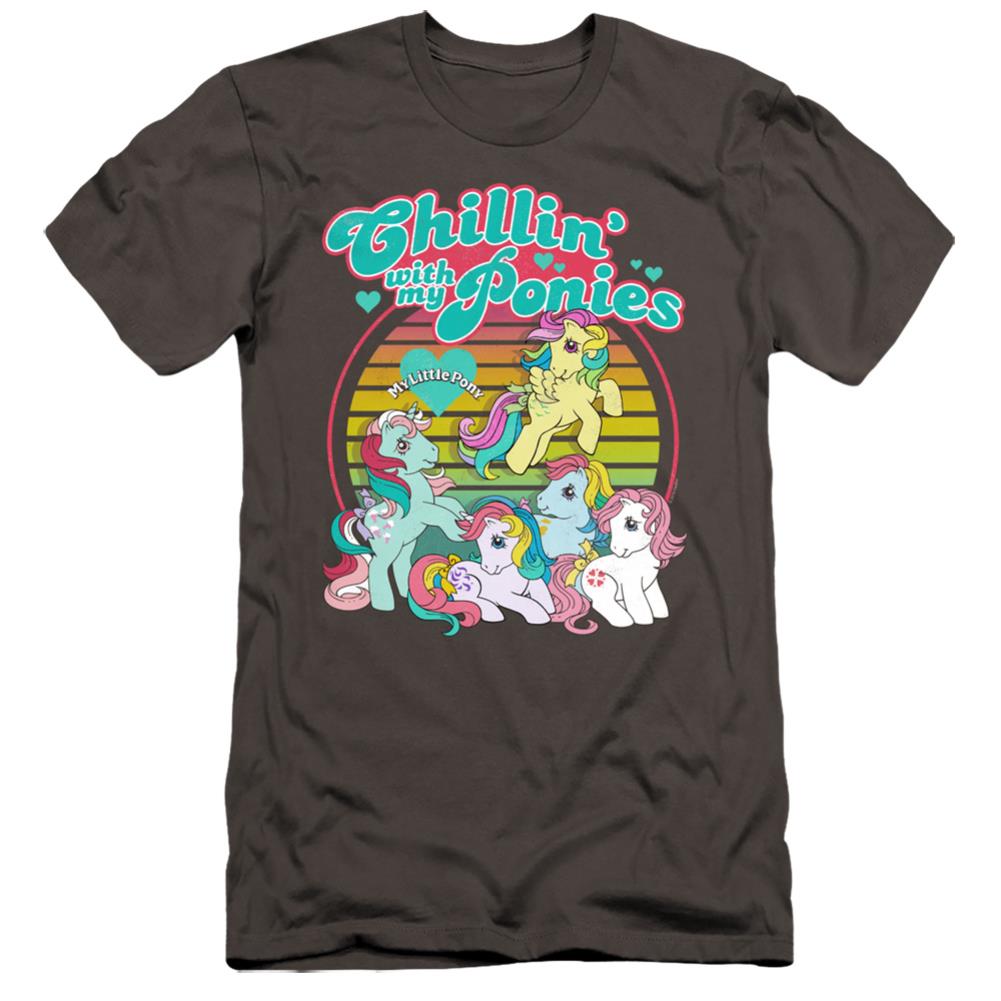 My Little Pony Chillin With My Ponies Men's Ultra-Soft 30/1 Cotton Slim Short-Sleeve T-Shirt
