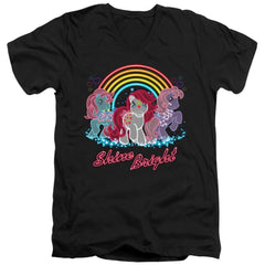 My Little Pony Neon Ponies Men's 30/1 Cotton Slim V-Neck T-Shirt