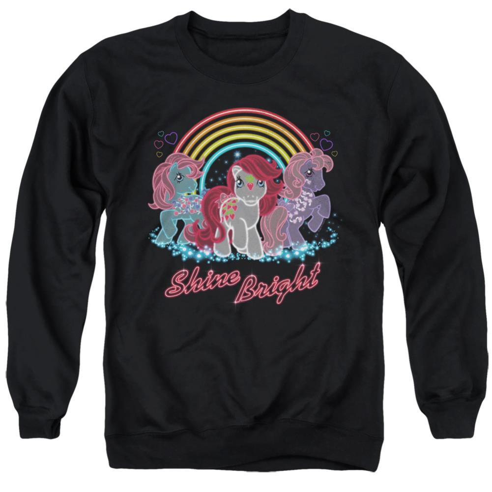 My Little Pony Neon Ponies Men's Crewneck 50 50 Poly Long-Sleeve T-Shirt