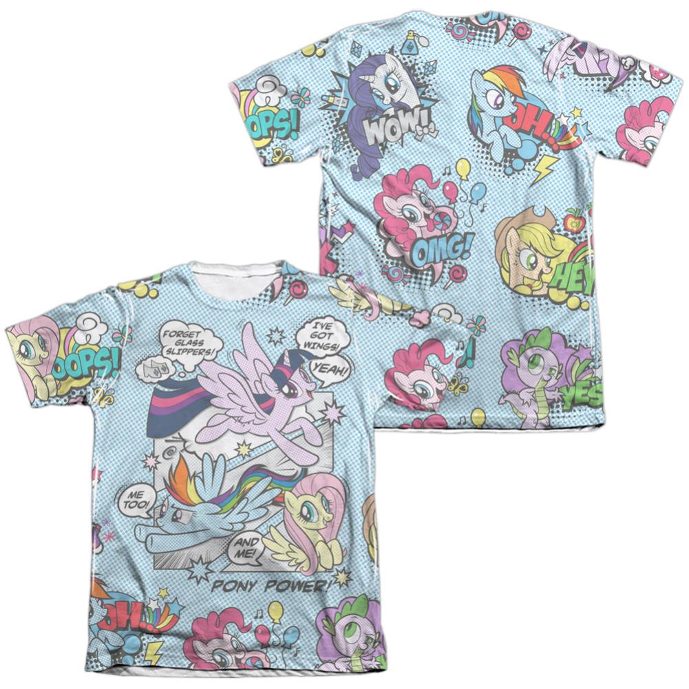 My Little Pony Pony Comic (Front/Back Print) Men's Regular Fit Poly Cotton Short-Sleeve T-Shirt