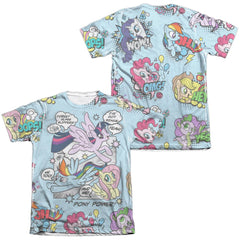 My Little Pony Pony Comic (Front/Back Print) Men's Regular Fit Poly Cotton Short-Sleeve T-Shirt