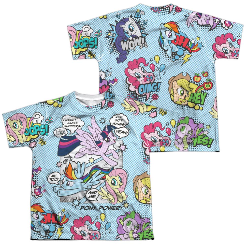 My Little Pony Pony Comic (Front/Back Print) Youth Regular Fit Poly Short-Sleeve T-Shirt