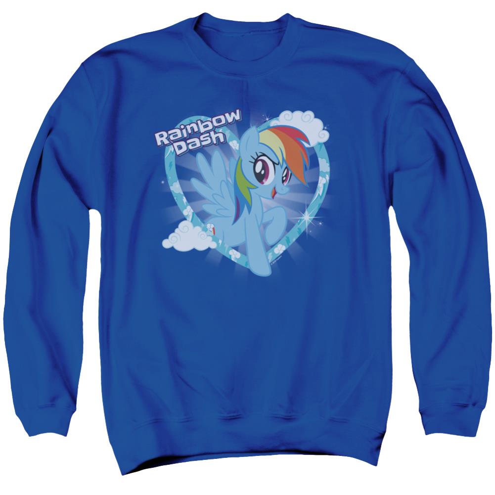 My Little Pony Rainbow Dash Men's Crewneck 50 50 Poly Long-Sleeve T-Shirt