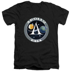 NASA Apollo Space Program Patch Men's 30/1 Cotton Slim V-Neck T-Shirt