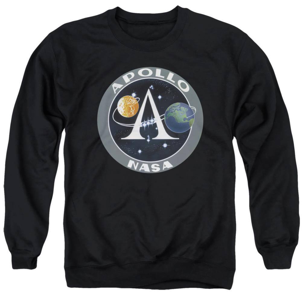NASA Apollo Space Program Patch Men's Crewneck 50 50 Poly Long-Sleeve T-Shirt