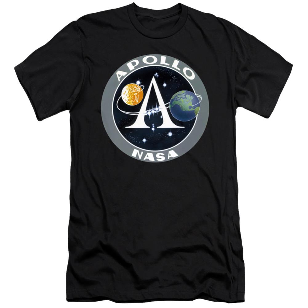 NASA Apollo Space Program Patch Men's Ultra-Soft 30/1 Cotton Slim Short-Sleeve T-Shirt