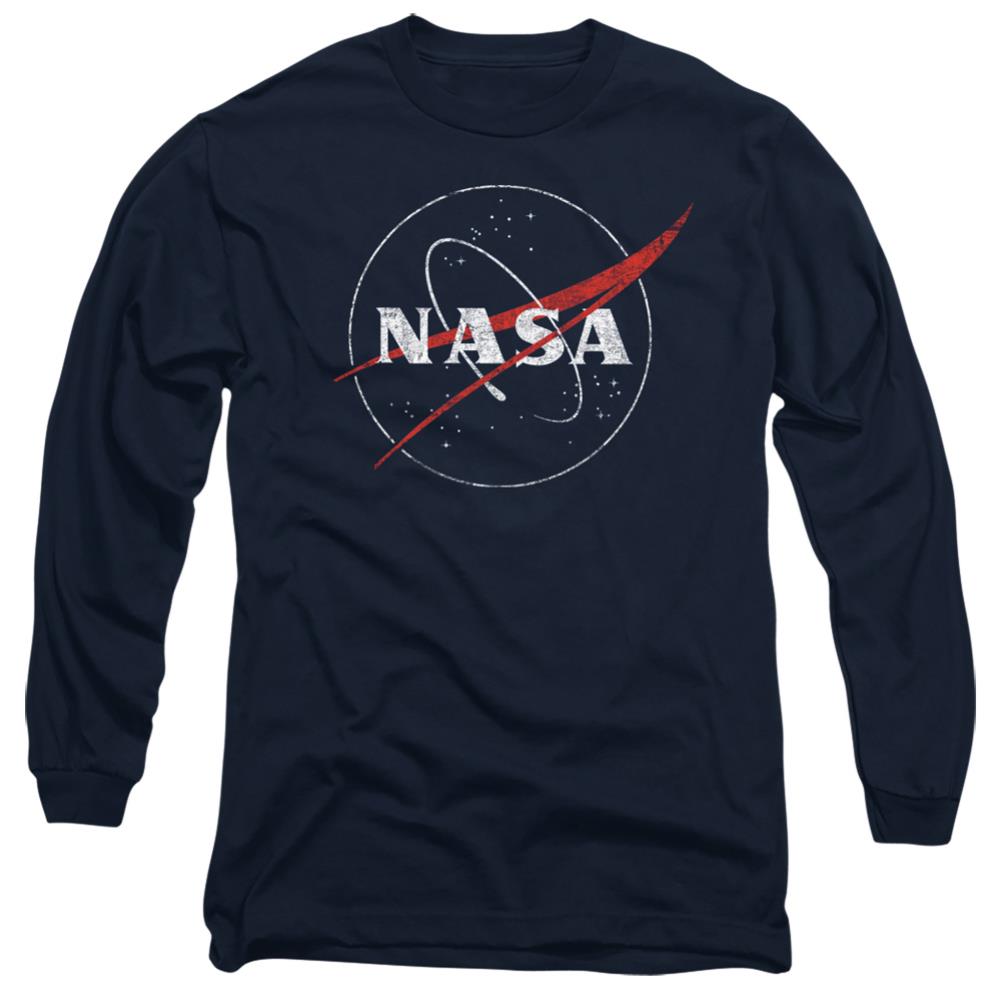 NASA Distressed Logo Men's 18/1 Cotton Long-Sleeve T-Shirt