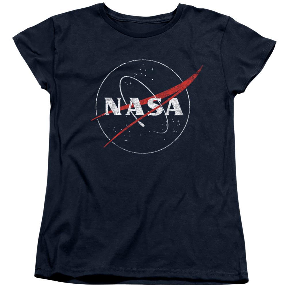 NASA Distressed Logo Women's 18/1 Cotton Short-Sleeve T-Shirt