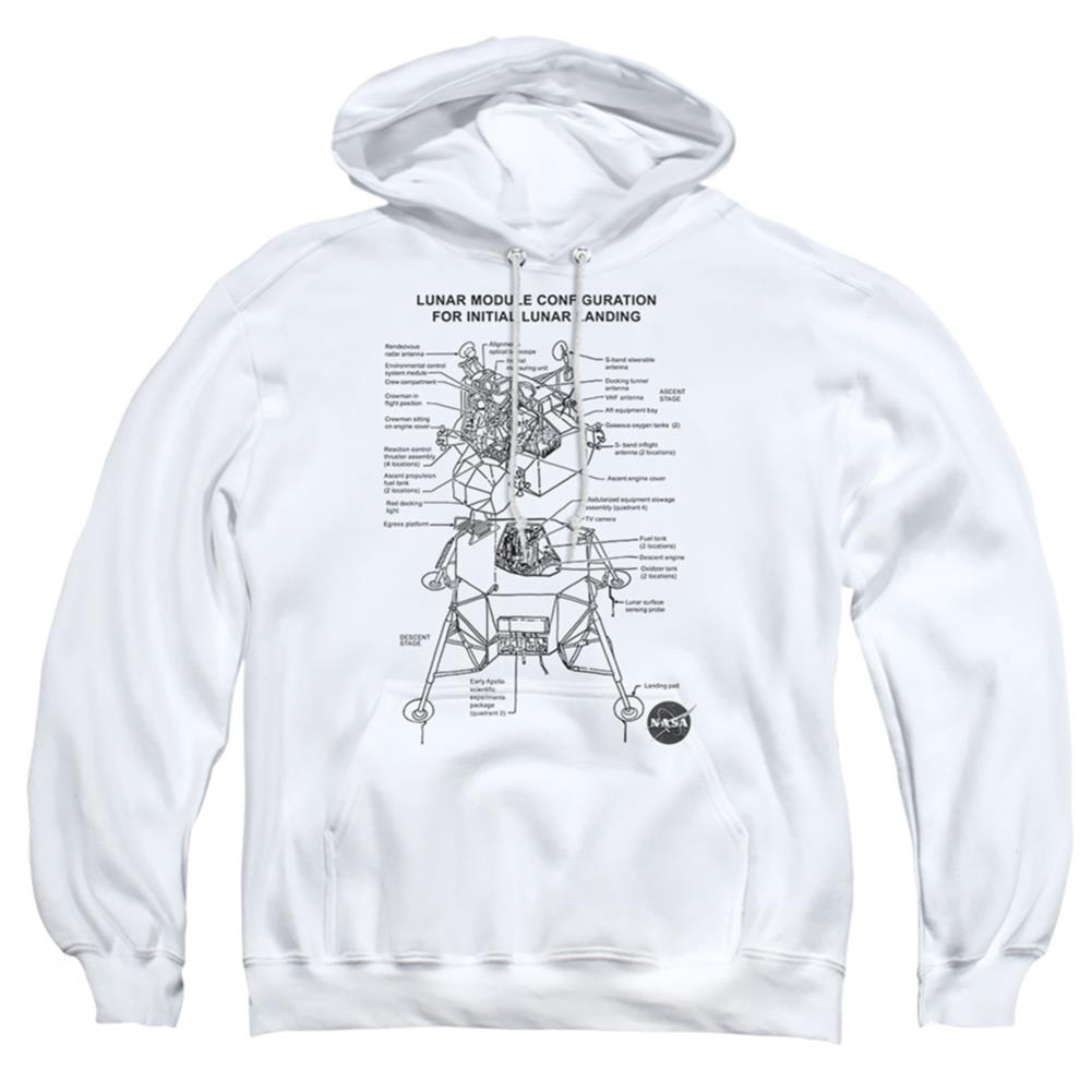 NASA Lunar Module Digram Men's Pull-Over 75 25 Poly Hoodie