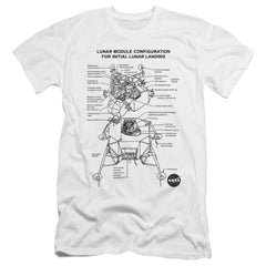 NASA Lunar Module Digram Men's Ultra-Soft 30/1 Cotton Slim Short-Sleeve T-Shirt