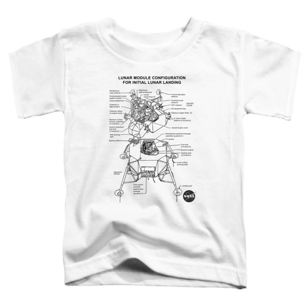 NASA Lunar Module Digram Toddler 18/1 Cotton Short-Sleeve T-Shirt
