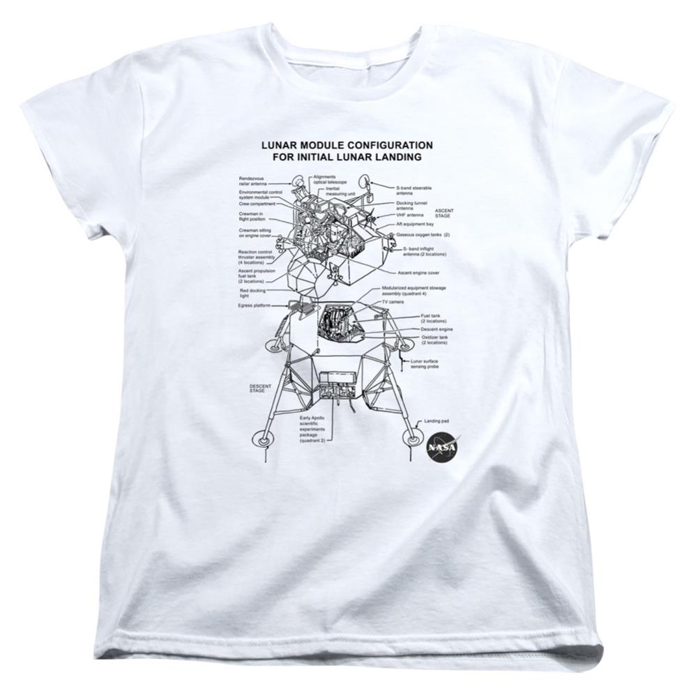 NASA Lunar Module Digram Women's 18/1 Cotton Short-Sleeve T-Shirt