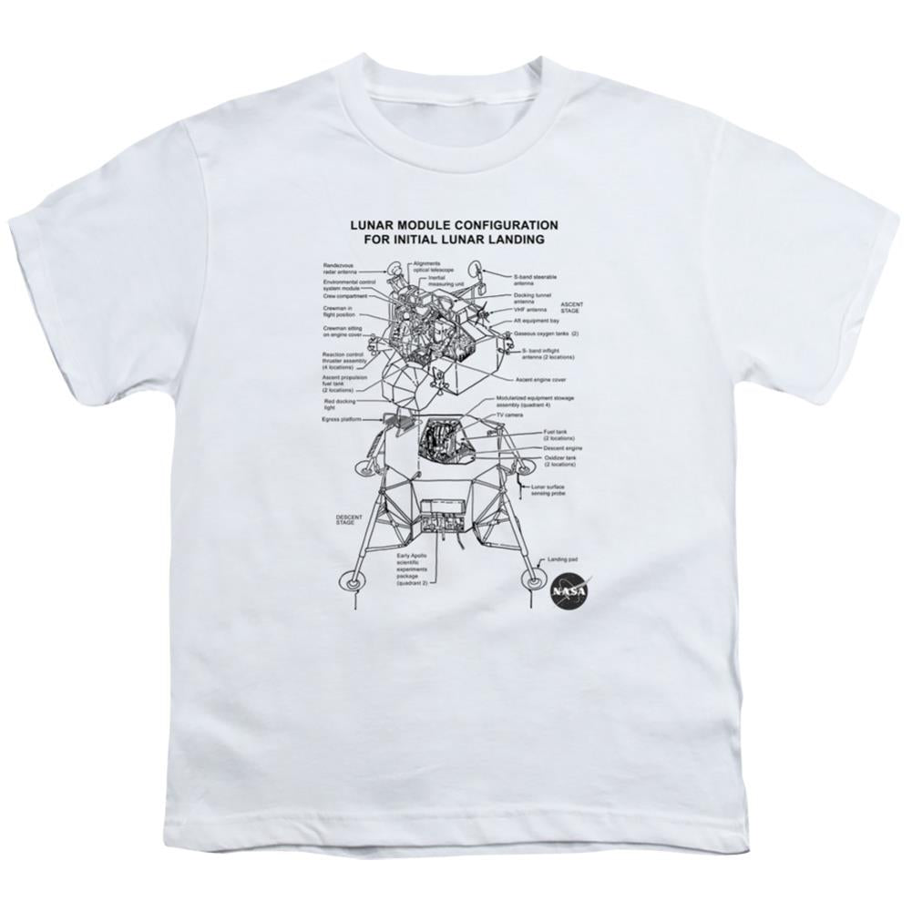 NASA Lunar Module Digram Youth 18/1 100% Cotton Short-Sleeve T-Shirt