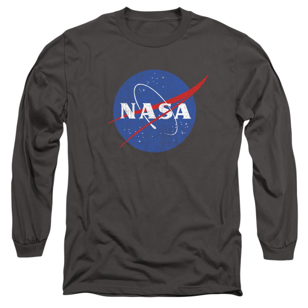 NASA Meatball Logo Distressed Men's 18/1 Cotton Long-Sleeve T-Shirt