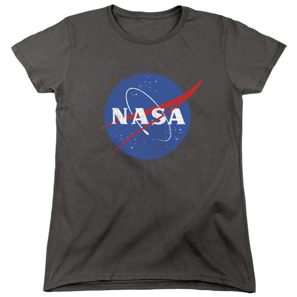 NASA Meatball Logo Distressed Women's 18/1 Cotton Short-Sleeve T-Shirt