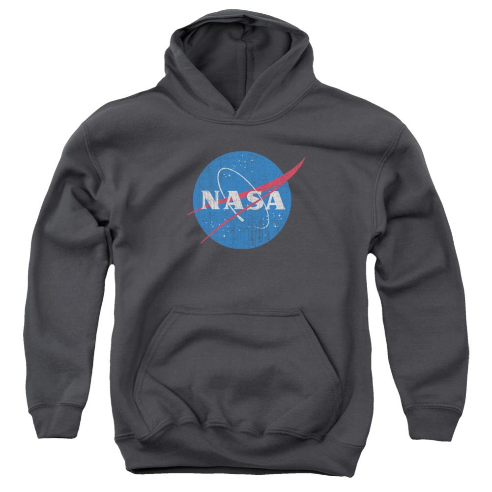 NASA Meatball Logo Distressed Youth Cotton Poly Pull-Over Hoodie