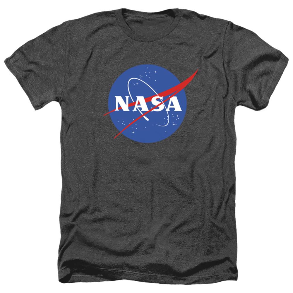 NASA Meatball Logo Men's 30/1 Heather 60 40 Poly Short-Sleeve T-Shirt