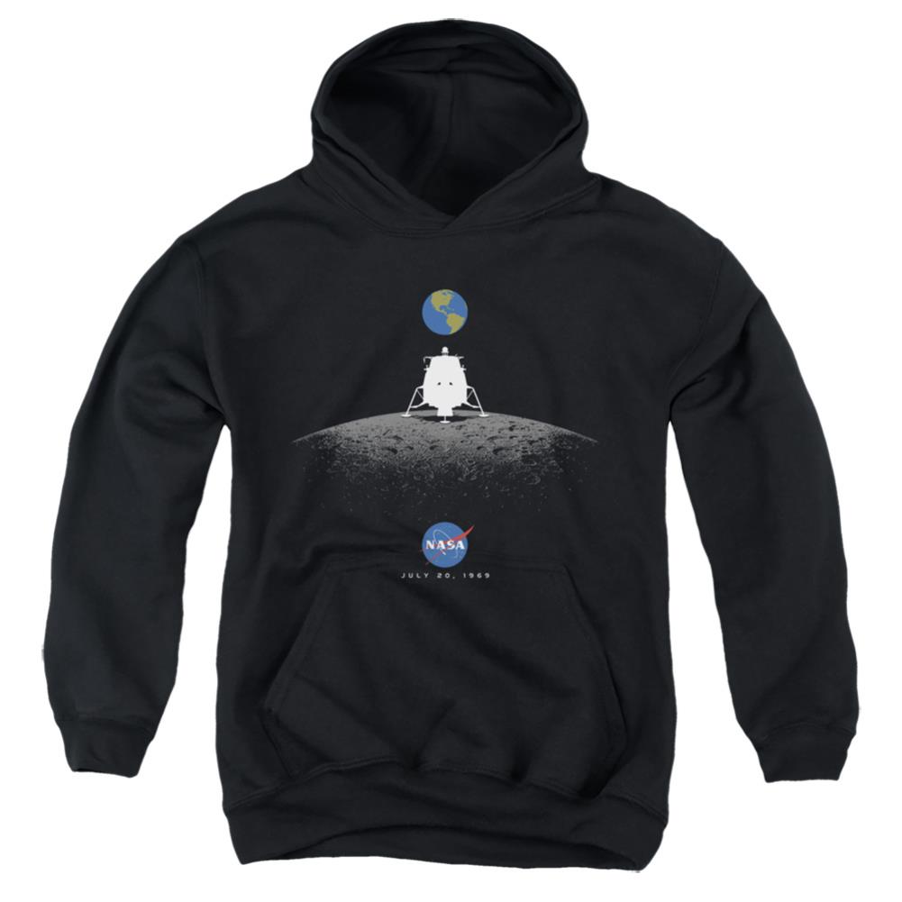 NASA Moon Landing Simple Youth Cotton Poly Pull-Over Hoodie