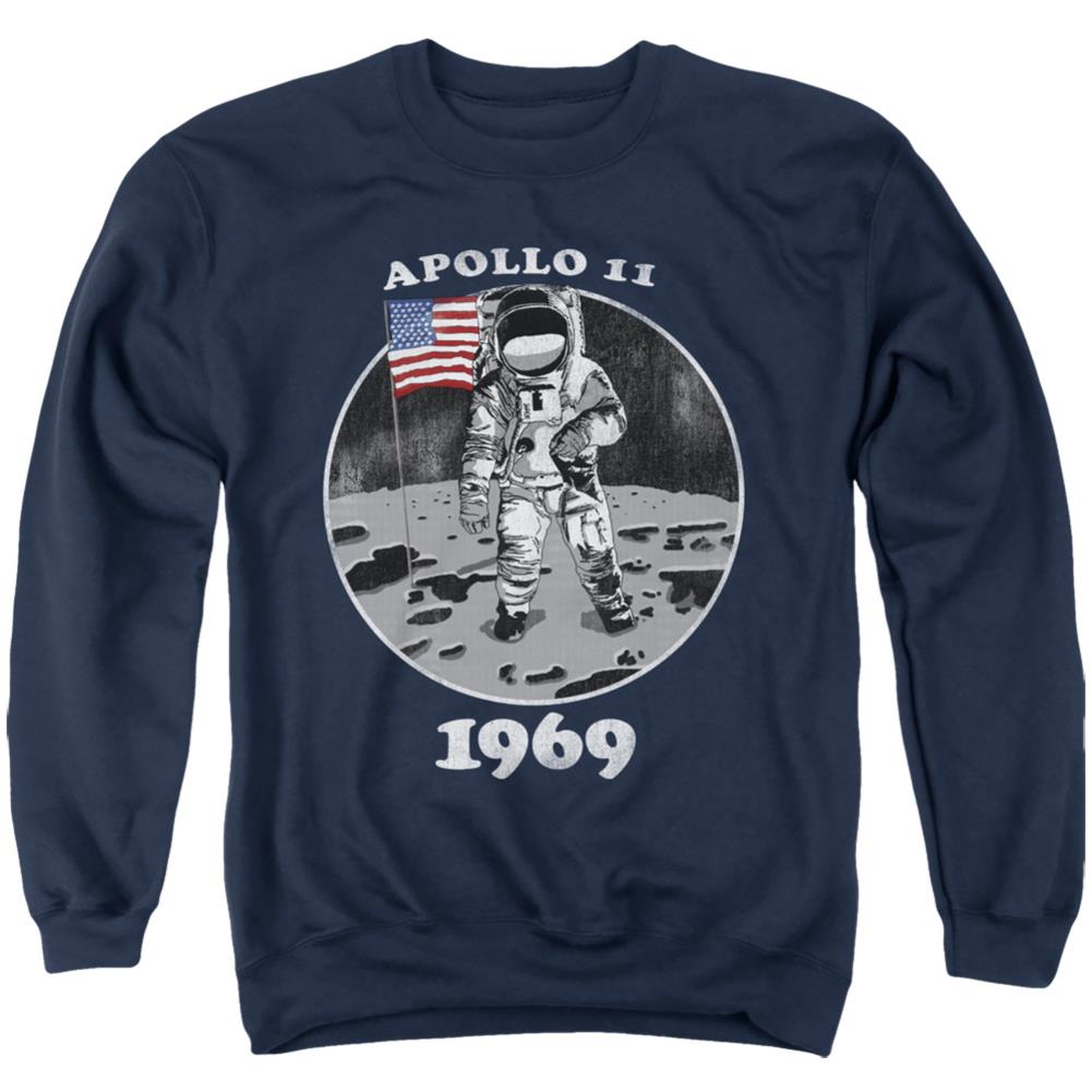 NASA Not Fake Men's Crewneck 50 50 Poly Long-Sleeve T-Shirt